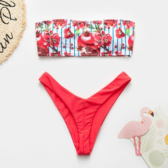 Bikinx Bandeau swimwear women push up swimsuit female Cactus Print micro bikini 2019 sexy bathing suit beach bathers Biquini new