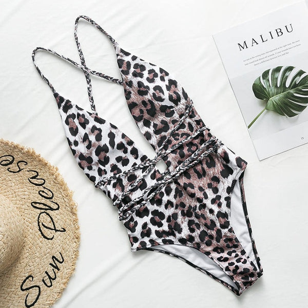Halter neon bikini deep v-neck bathing suit women monokini String sexy swimsuit one piece bodysuits High cut swimwear women 2020