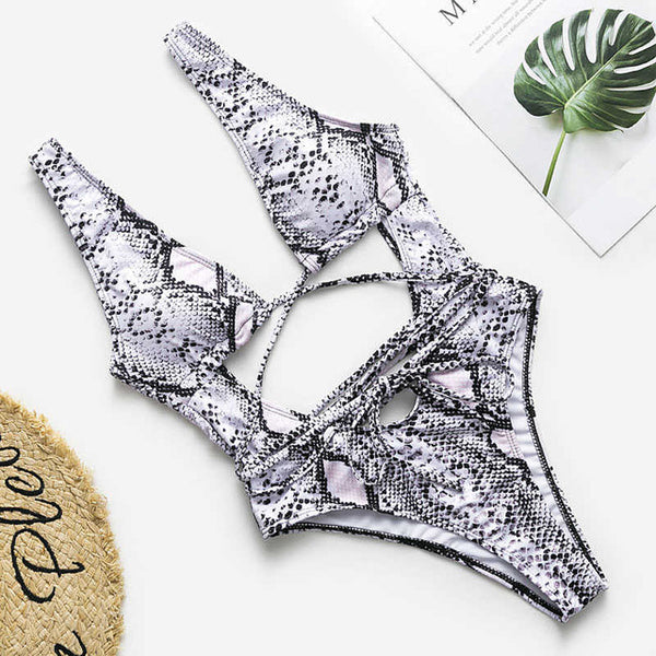 Red leopard Brazilian swimsuit one piece Plus size sexy bikini 2019 Push up swimwear women string monokini High cut bathing suit