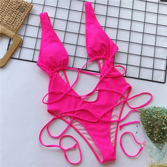 Red leopard Brazilian swimsuit one piece Plus size sexy bikini 2019 Push up swimwear women string monokini High cut bathing suit
