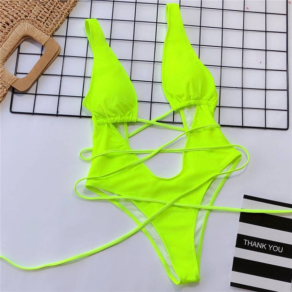 Red leopard Brazilian swimsuit one piece Plus size sexy bikini 2019 Push up swimwear women string monokini High cut bathing suit