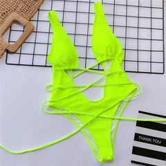 Red leopard Brazilian swimsuit one piece Plus size sexy bikini 2019 Push up swimwear women string monokini High cut bathing suit