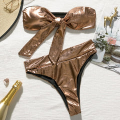 Brazilian High waist bikini thong swimwear women Bondage swimsuit female Push up bathing suit 2019 Summer bathers Sexy biquini
