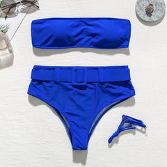 In-X High waist bikinis 2019 mujer Neon swimsuit female one shoulder swimwear women Bandeau top Sexy green bathing suit bathers