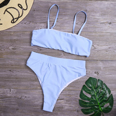 Minimalism Le Solid High Waist Bikinis Sexy Leopard Swimsuit Women Snake Print Bathing Suit 2019 New Swimwear Summer Beachwear