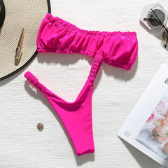 Extreme Brazilian bikini thong 2019 High cut swimwear female bathing suit Pleated swimsuit women Bandeau biquini Summer bathers