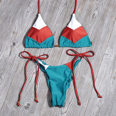 Floral Print Bikini Set Women Sexy Striped Patchwork Swimsuit Ruffle Brazilian Swimwear Bathing Suit Bandage Bikinis Beachwear