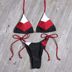 Floral Print Bikini Set Women Sexy Striped Patchwork Swimsuit Ruffle Brazilian Swimwear Bathing Suit Bandage Bikinis Beachwear