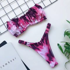 Extreme Brazilian bikini thong 2019 High cut swimwear female bathing suit Pleated swimsuit women Bandeau biquini Summer bathers