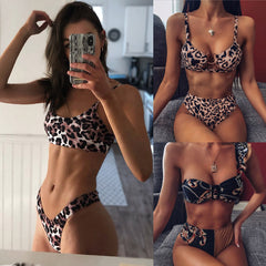 Sexy Leopard Bikinis 2019 Micro Bikini Set Push Up Thong Biquini High Cut Swimwear Women Mini Swimsuit Female Bathing Suit