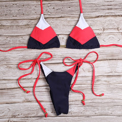 Floral Print Bikini Set Women Sexy Striped Patchwork Swimsuit Ruffle Brazilian Swimwear Bathing Suit Bandage Bikinis Beachwear