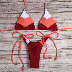 Floral Print Bikini Set Women Sexy Striped Patchwork Swimsuit Ruffle Brazilian Swimwear Bathing Suit Bandage Bikinis Beachwear