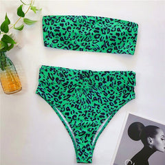 In-X High waist bikinis 2019 mujer Neon swimsuit female one shoulder swimwear women Bandeau top Sexy green bathing suit bathers