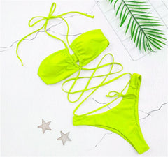In-X Sexy leopard one piece swimsuit female Bandage bikini High cut swimwear women Monokini Brazilian push up swimsuit Summer