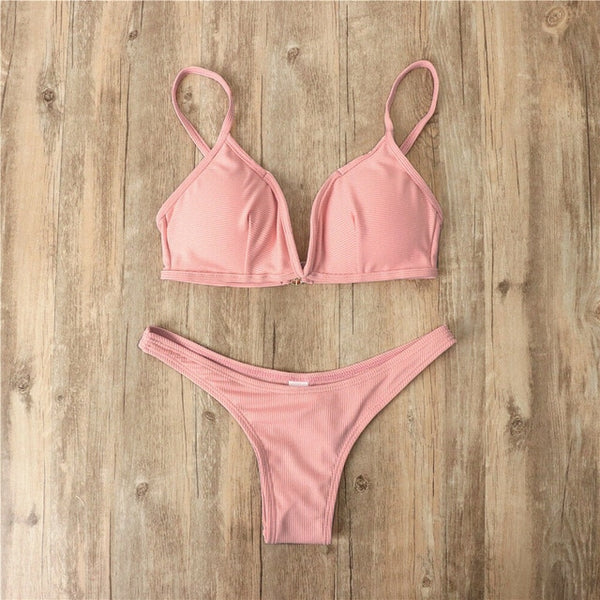 Hirigin Sexy Thong Bikini Women Swimwear 2019 New Beach Swimsuit Women Bathing Suit Push Up Padded Women Swim Suit Biquini Hot