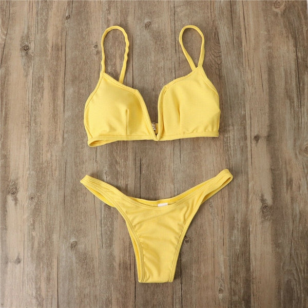 Hirigin Sexy Thong Bikini Women Swimwear 2019 New Beach Swimsuit Women Bathing Suit Push Up Padded Women Swim Suit Biquini Hot