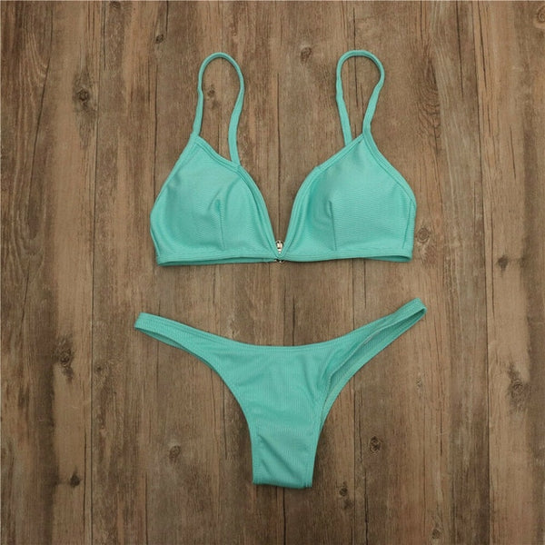 Hirigin Sexy Thong Bikini Women Swimwear 2019 New Beach Swimsuit Women Bathing Suit Push Up Padded Women Swim Suit Biquini Hot