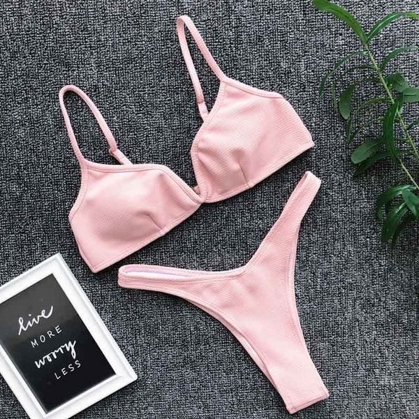 Padded Push Up Bikini Set Underwire Flower Ruffles Swimsuit For Women Sexy Solid Bandeau Female Bathing Suit 2018 Summer Biquini